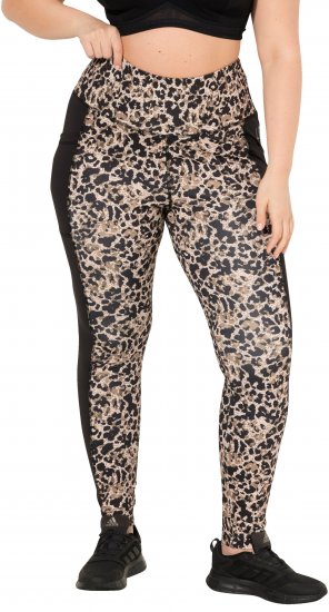 Ulla Popken Leopard Print Quick Drying Leggings Orange - Jeans & Hosen in Großen Größen – Plus Size Damenmode - Jeans & Hosen, EU 42–70