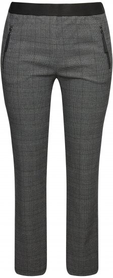 Ulla Popken Plaid Elastic Waist Tapered Leg Pants Black - Jeans & Hosen in Großen Größen – Plus Size Damenmode - Jeans & Hosen, EU 42–70