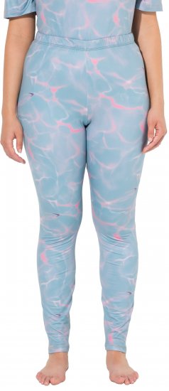 Ulla Popken Wave Print Ski Leggings Blue - Jeans & Hosen in Großen Größen – Plus Size Damenmode - 