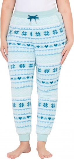 Ulla Popken Alpine Striped Plush Loungewear Pants Blue - Jeans & Hosen in Großen Größen – Plus Size Damenmode - Jeans & Hosen, EU 42–70