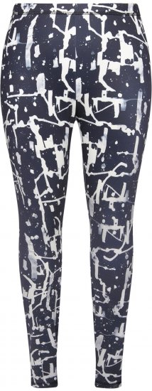 Ulla Popken Quick Drying Abstract Print Leggings Black - Jeans & Hosen in Großen Größen – Plus Size Damenmode - 