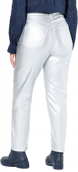 Ulla Popken Metallic Stretch Fit Mom Jeans Silver - Jeans & Hosen in Großen Größen – Plus Size Damenmode - 