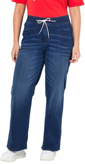 Ulla Popken Patch Pocket Elastic Waist Jeans Denim Blue - Jeans & Hosen in Großen Größen – Plus Size Damenmode - 