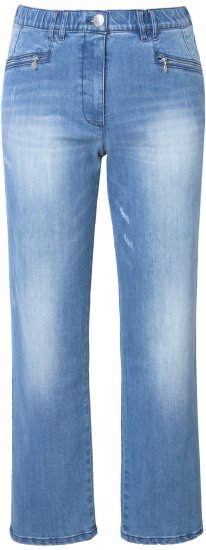 Ulla Popken Tapered Leg Lightly Distressed Jeans Blue Denim - Jeans & Hosen in Großen Größen – Plus Size Damenmode - 