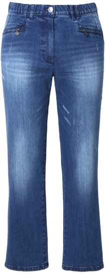 Ulla Popken Tapered Leg Lightly Distressed Jeans Denim Blue - Jeans & Hosen in Großen Größen – Plus Size Damenmode - 