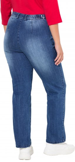 Ulla Popken Tapered Leg Lightly Distressed Jeans Denim Blue - Jeans & Hosen in Großen Größen – Plus Size Damenmode - 