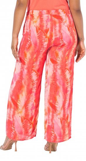 Ulla Popken Feather Batik Print Layered Chiffon Pants - Jeans & Hosen in Großen Größen – Plus Size Damenmode - 