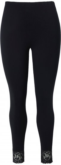 Ulla Popken Lace Trim Leggings Black - Jeans & Hosen in Großen Größen – Plus Size Damenmode - Jeans & Hosen, EU 42–70