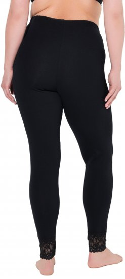Ulla Popken Lace Trim Leggings Black - Jeans & Hosen in Großen Größen – Plus Size Damenmode - Jeans & Hosen, EU 42–70