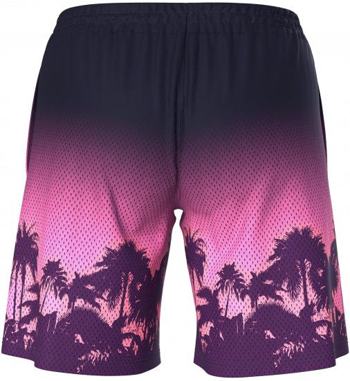 Ulla Popken Active Wide Leg Elastic Waist Palm Tree Pattern Mesh Shorts Black - Jeans & Hosen in Großen Größen – Plus Size Damenmode - Jeans & Hosen, EU 42–70