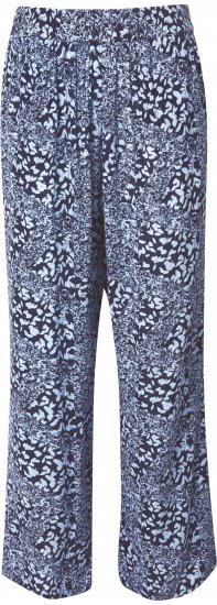 Ulla Popken Patch Print Elastic Waist Pants Navy - Jeans & Hosen in Großen Größen – Plus Size Damenmode - Jeans & Hosen, EU 42–70
