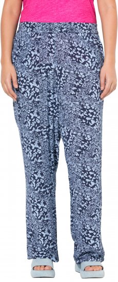 Ulla Popken Patch Print Elastic Waist Pants Navy - Jeans & Hosen in Großen Größen – Plus Size Damenmode - Jeans & Hosen, EU 42–70