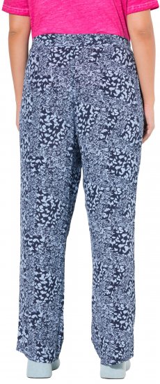 Ulla Popken Patch Print Elastic Waist Pants Navy - Jeans & Hosen in Großen Größen – Plus Size Damenmode - Jeans & Hosen, EU 42–70