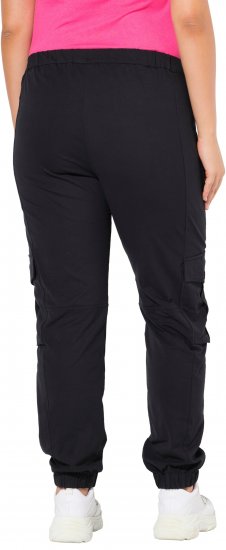 Ulla Popken Elastic Hem Stretch Fit Cargo Pants Black - Jeans & Hosen in Großen Größen – Plus Size Damenmode - 