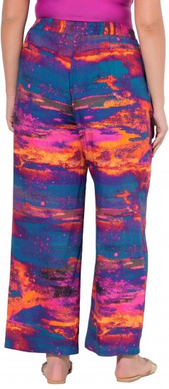 Ulla Popken Abstract Sunset Elastic Waist Palazzo Pants Orange - Jeans & Hosen in Großen Größen – Plus Size Damenmode - Jeans & Hosen, EU 42–70