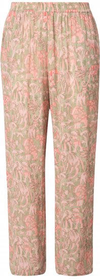 Ulla Popken Safari Print Elastic Waist Pants Green - Jeans & Hosen in Großen Größen – Plus Size Damenmode - 