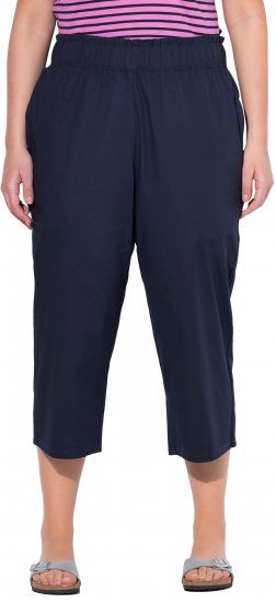 Ulla Popken Stretch Fit Paper Bag Culottes Navy - Jeans & Hosen in Großen Größen – Plus Size Damenmode - 