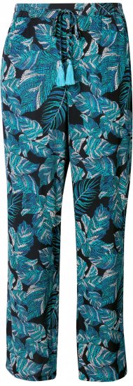 Ulla Popken Tropical Leaf Print Elastic Waist Pants Blue - Jeans & Hosen in Großen Größen – Plus Size Damenmode - Jeans & Hosen, EU 42–70