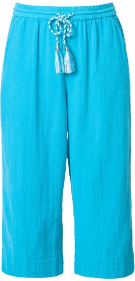 Ulla Popken Muslin Elastic Waist Culottes Blue - Jeans & Hosen in Großen Größen – Plus Size Damenmode - Jeans & Hosen, EU 42–70
