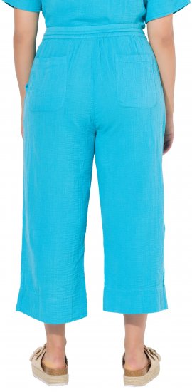 Ulla Popken Muslin Elastic Waist Culottes Blue - Jeans & Hosen in Großen Größen – Plus Size Damenmode - Jeans & Hosen, EU 42–70