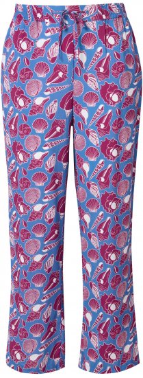 Ulla Popken Seashell Print Elastic Waist Pants Blue - Jeans & Hosen in Großen Größen – Plus Size Damenmode - Jeans & Hosen, EU 42–70