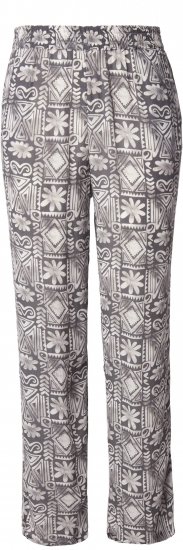 Ulla Popken Mosaic Print Elastic Waist Pants Black - Jeans & Hosen in Großen Größen – Plus Size Damenmode - Jeans & Hosen, EU 42–70