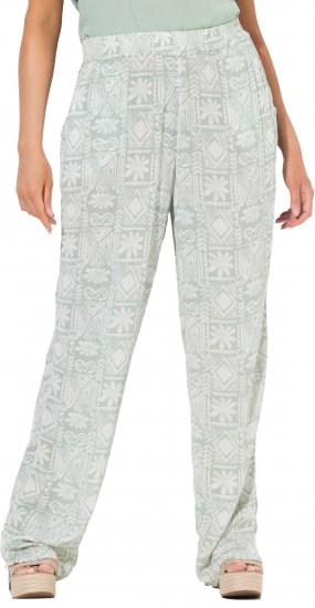 Ulla Popken Mosaic Print Elastic Waist Pants White - Jeans & Hosen in Großen Größen – Plus Size Damenmode - Jeans & Hosen, EU 42–70