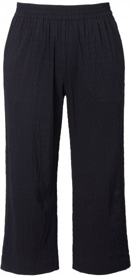 Ulla Popken Textured Elastic Waist Cropped Pants Black - Jeans & Hosen in Großen Größen – Plus Size Damenmode - 
