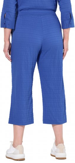 Ulla Popken Textured Elastic Waist Cropped Pants Opal Green - Jeans & Hosen in Großen Größen – Plus Size Damenmode - 