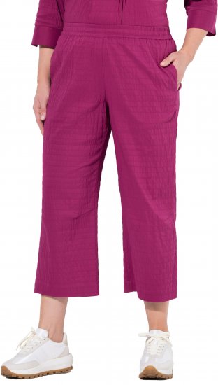 Ulla Popken Textured Elastic Waist Cropped Pants Magnolia Red - Jeans & Hosen in Großen Größen – Plus Size Damenmode - Jeans & Hosen, EU 42–70