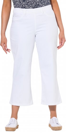 Ulla Popken Wide Leg Twill Mary Fit Culottes White - Jeans & Hosen in Großen Größen – Plus Size Damenmode - Jeans & Hosen, EU 42–70