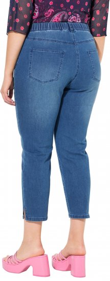 Ulla Popken Cropped Denim Look Stretch Fit Leggings Light Blue Denim - Jeans & Hosen in Großen Größen – Plus Size Damenmode - 