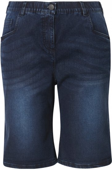 Ulla Popken Denim Wide Leg Elastic Waist Bermuda Shorts Denim Blue - Jeans & Hosen in Großen Größen – Plus Size Damenmode - Jeans & Hosen, EU 42–70