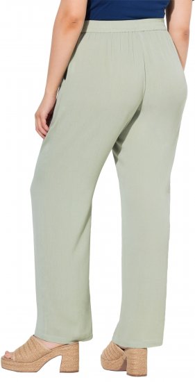 Ulla Popken Elastic Waist Crepe Pants Light Moss Green - Jeans & Hosen in Großen Größen – Plus Size Damenmode - 