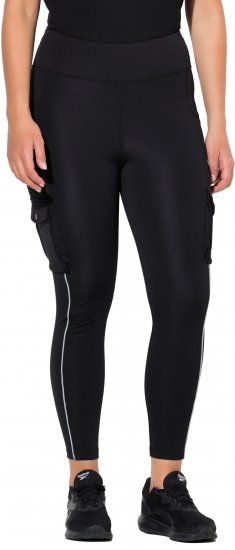 Ulla Popken Cargo Pocket Fleece Lined Sports Leggings Black - Jeans & Hosen in Großen Größen – Plus Size Damenmode - Jeans & Hosen, EU 42–70