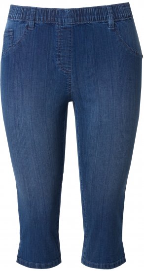 Ulla Popken Denim Elastic Waist Capres Blue Denim - Jeans & Hosen in Großen Größen – Plus Size Damenmode - Jeans & Hosen, EU 42–70