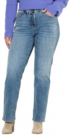 Ulla Popken Bow Embroidery Stretch Fit Jeans Blue Denim - Jeans & Hosen in Großen Größen – Plus Size Damenmode - Jeans & Hosen, EU 42–70
