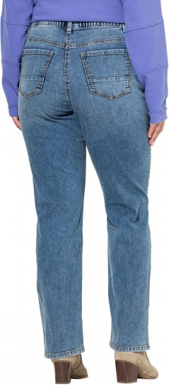 Ulla Popken Bow Embroidery Stretch Fit Jeans Blue Denim - Jeans & Hosen in Großen Größen – Plus Size Damenmode - Jeans & Hosen, EU 42–70