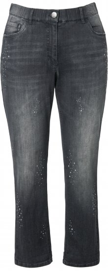 Ulla Popken Rivet Detail Stretch Fit Boyfriend Jeans Black - Jeans & Hosen in Großen Größen – Plus Size Damenmode - 