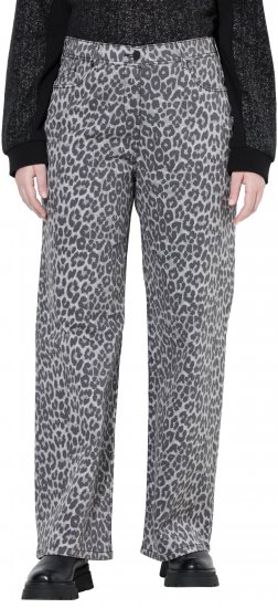 Ulla Popken Leopard Print Stretch Fit Jeans Beige - Jeans & Hosen in Großen Größen – Plus Size Damenmode - 
