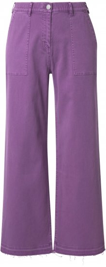 Ulla Popken Purple Fringed Hem Stretch Fit Jeans Lavender - Jeans & Hosen in Großen Größen – Plus Size Damenmode - 