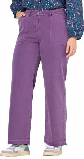 Ulla Popken Purple Fringed Hem Stretch Fit Jeans Lavender - Jeans & Hosen in Großen Größen – Plus Size Damenmode - 