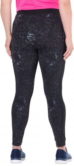Ulla Popken Quick Drying Flower Print Leggings Black - Jeans & Hosen in Großen Größen – Plus Size Damenmode - 