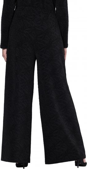 Ulla Popken Wide Leg Elastic Waist Glitter Pants Black - Jeans & Hosen in Großen Größen – Plus Size Damenmode - Jeans & Hosen, EU 42–70