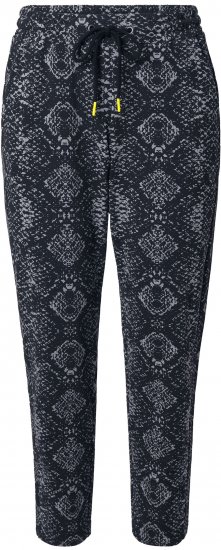 Ulla Popken Snake Print Elastic Waist Joggers Black - Jeans & Hosen in Großen Größen – Plus Size Damenmode - 