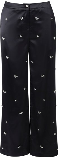 Ulla Popken Rhinestone Detail Comfort Waist Pants Black - Jeans & Hosen in Großen Größen – Plus Size Damenmode - 