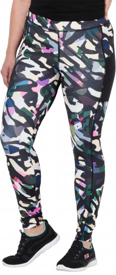 Ulla Popken Quick Drying Botanical Print Sport Leggings Black - Jeans & Hosen in Großen Größen – Plus Size Damenmode - 