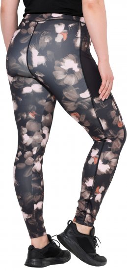 Ulla Popken Abstract Print Quick Dry Sports Leggings Black - Jeans & Hosen in Großen Größen – Plus Size Damenmode - 