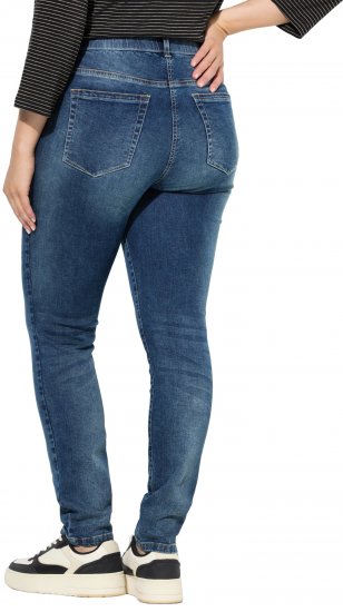 Ulla Popken Decorative Stitched Slim Leg Stretch Fit Jeans Blue Denim - Jeans & Hosen in Großen Größen – Plus Size Damenmode - 