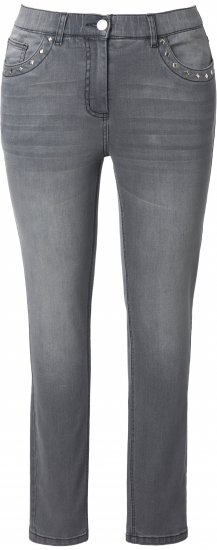 Ulla Popken Rivet Studded Stretch Fit Jeans Grey Denim - Jeans & Hosen in Großen Größen – Plus Size Damenmode - Jeans & Hosen, EU 42–70